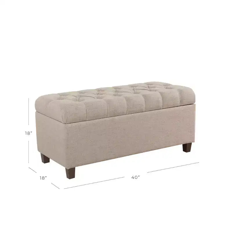 Banc de rangement capitonné Ainsley – HomePop