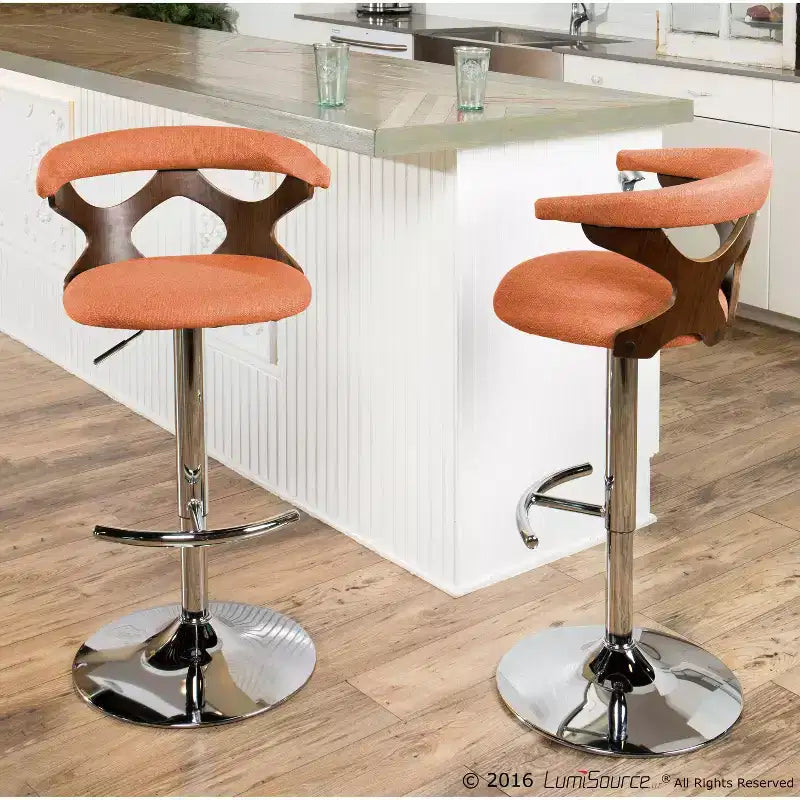Ensemble de 2 tabourets de bar réglables Gardenia Mid-Century Modern - LumiSource