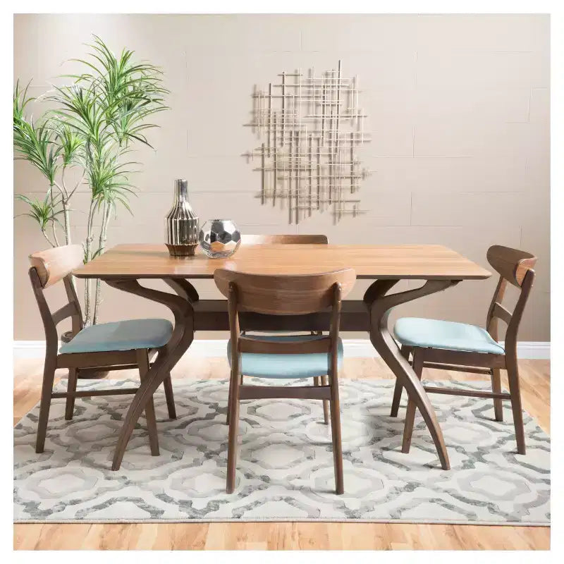 Ensemble de salle à manger 5 pièces 60" Idalia style moderne du milieu du siècle - Christopher Knight Home