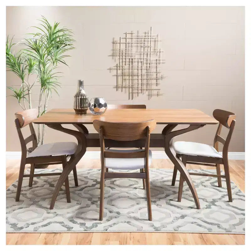 Ensemble de salle à manger 5 pièces 60" Idalia style moderne du milieu du siècle - Christopher Knight Home
