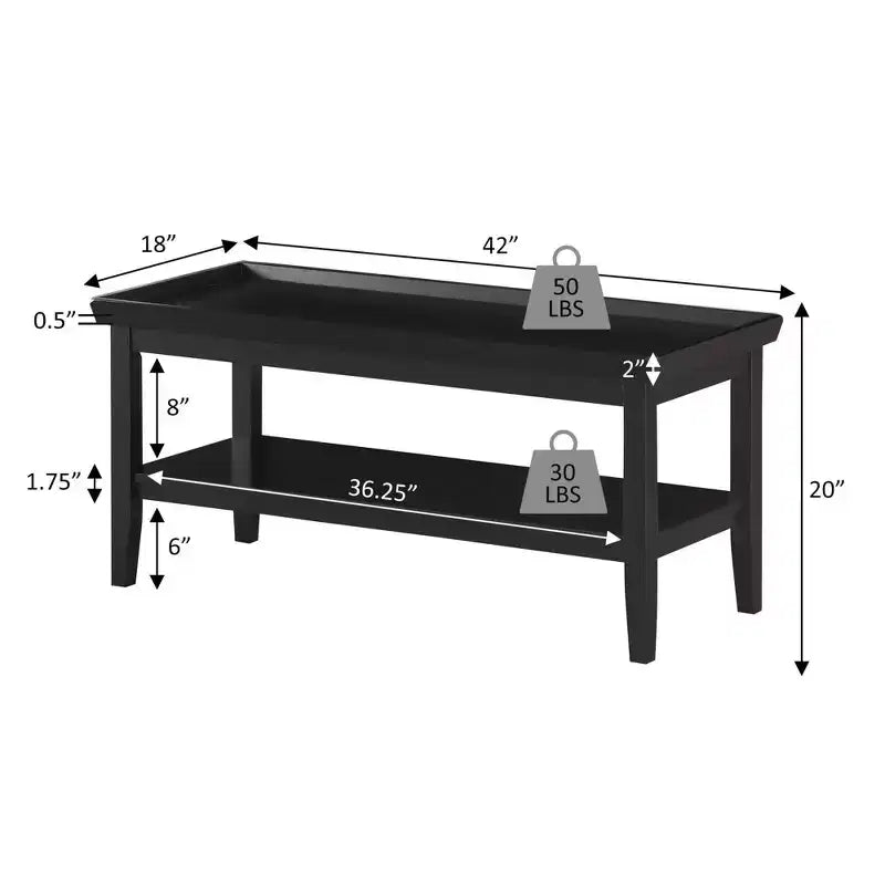 Breighton Home Shadowbrook Table basse avec étagère