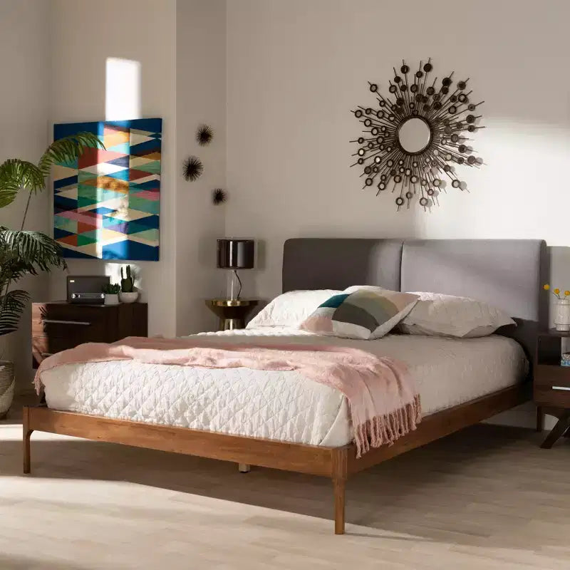 Lit plateforme Aveneil fini noyer - Baxton Studio