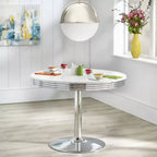 Ensemble de salle à manger Buylateral Raleigh Rétro 5 pièces, base chromée et chaises en similicuir