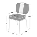 Ensemble de salle à manger Buylateral Raleigh Rétro 5 pièces, base chromée et chaises en similicuir