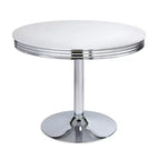 Ensemble de salle à manger Buylateral Raleigh Rétro 5 pièces, base chromée et chaises en similicuir