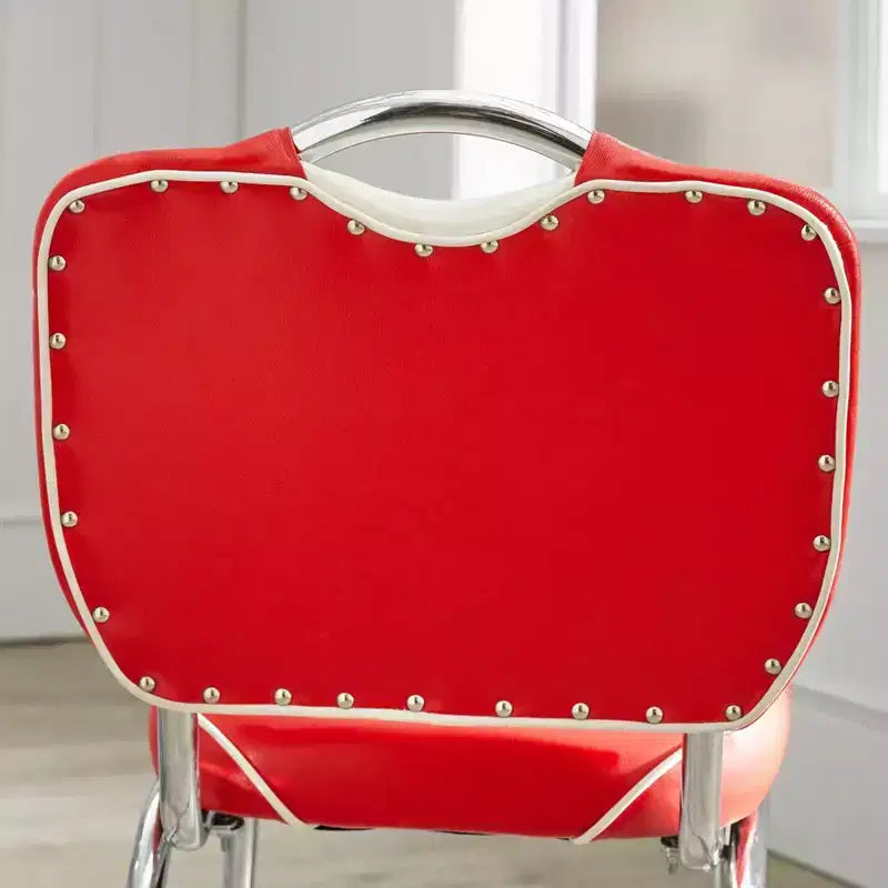 Ensemble de salle à manger Buylateral Raleigh Rétro 5 pièces, base chromée et chaises en similicuir