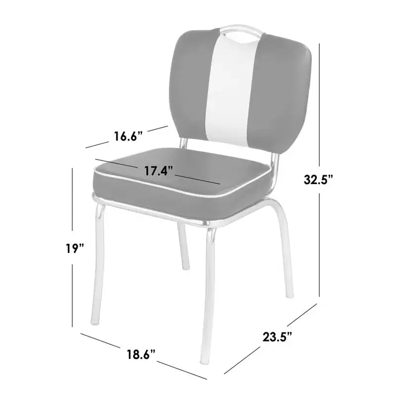 Ensemble de salle à manger Buylateral Raleigh Rétro 5 pièces, base chromée et chaises en similicuir