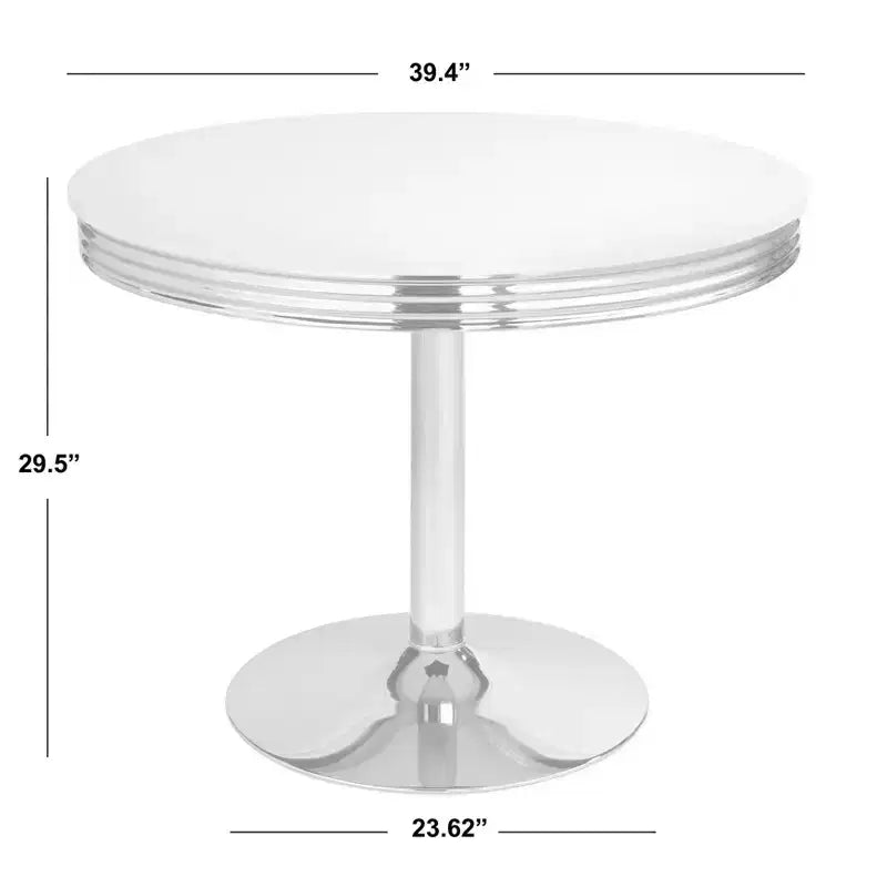 Ensemble de salle à manger Buylateral Raleigh Rétro 5 pièces, base chromée et chaises en similicuir