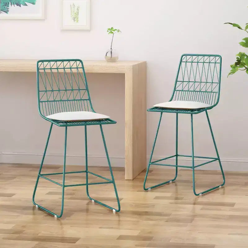 Lot de 2 tabourets de bar modernes en fer à hauteur de comptoir Walcott - Christopher Knight Home