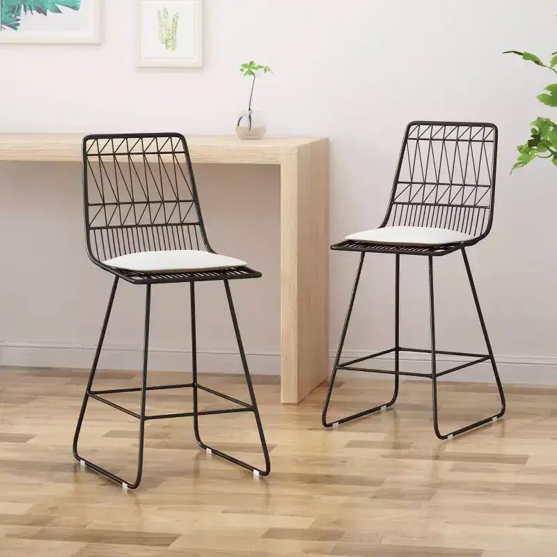 Lot de 2 tabourets de bar modernes en fer à hauteur de comptoir Walcott - Christopher Knight Home
