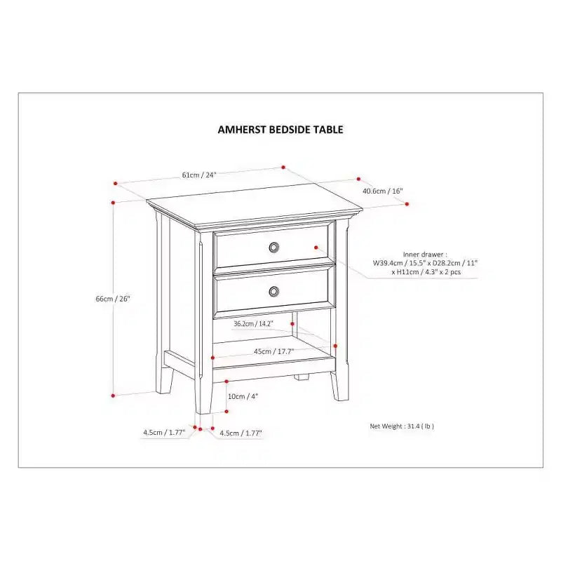 Table de chevet Halifax - WyndenHall