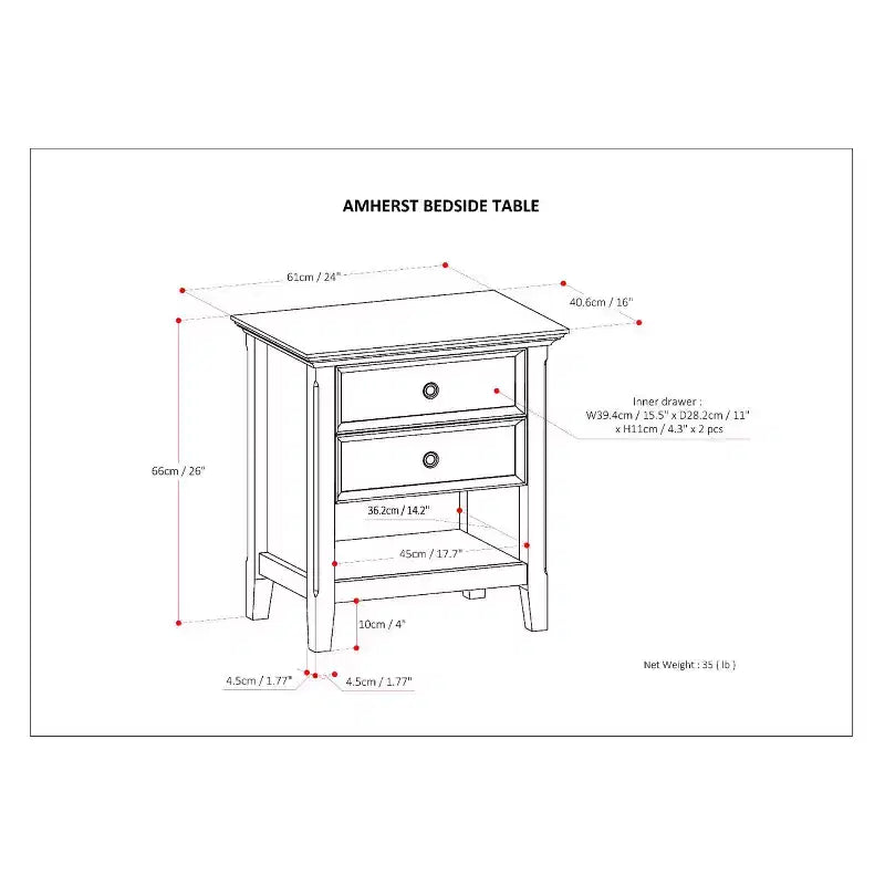 Table de chevet Halifax - WyndenHall
