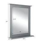 Miroir mural de salle de bain avec étagère Miroir de courtoisie et de maquillage polyvalent