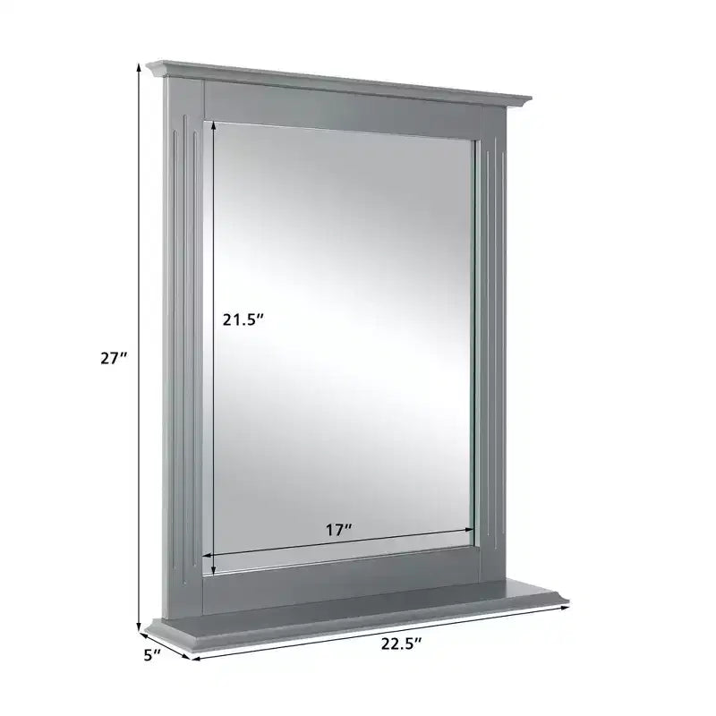 Miroir mural de salle de bain avec étagère Miroir de courtoisie et de maquillage polyvalent