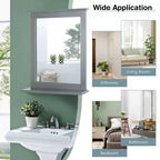 Miroir mural de salle de bain avec étagère Miroir de courtoisie et de maquillage polyvalent