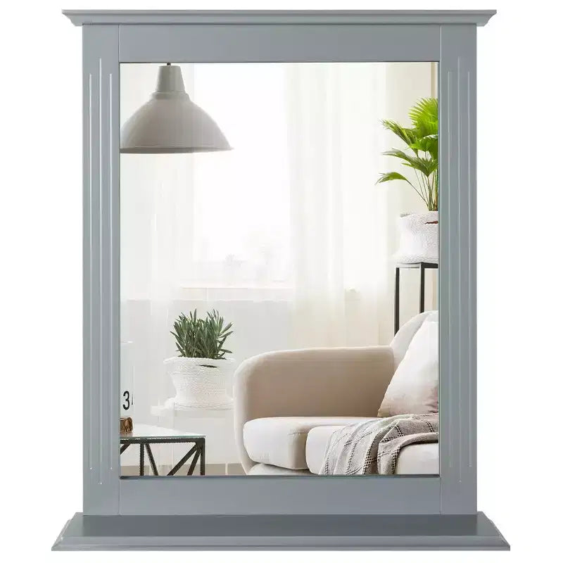 Miroir mural de salle de bain avec étagère Miroir de courtoisie et de maquillage polyvalent