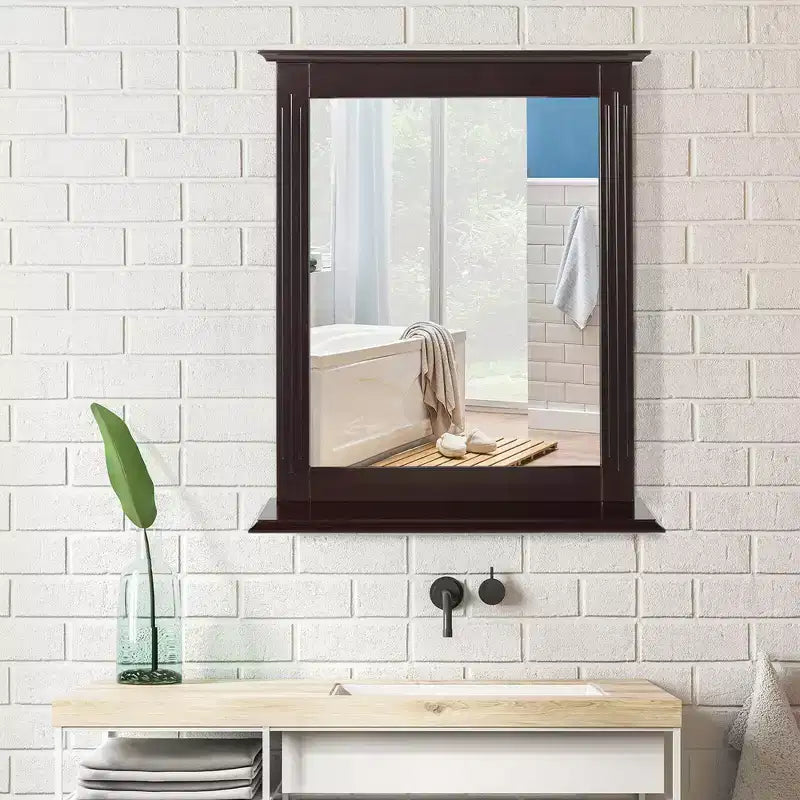 Miroir mural de salle de bain avec étagère Miroir de courtoisie et de maquillage polyvalent