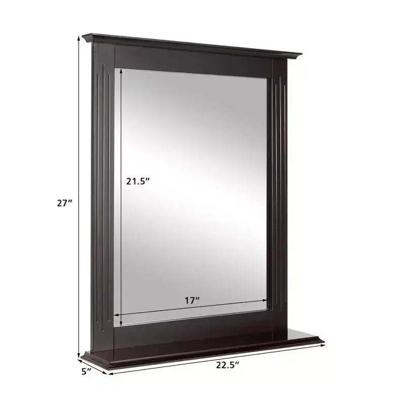 Miroir mural de salle de bain avec étagère Miroir de courtoisie et de maquillage polyvalent