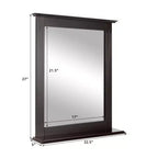 Miroir mural de salle de bain avec étagère Miroir de courtoisie et de maquillage polyvalent