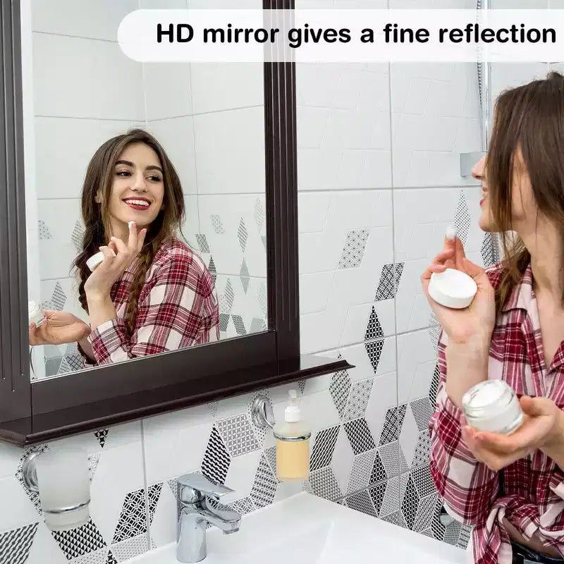 Miroir mural de salle de bain avec étagère Miroir de courtoisie et de maquillage polyvalent