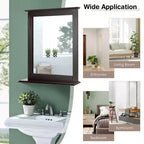 Miroir mural de salle de bain avec étagère Miroir de courtoisie et de maquillage polyvalent