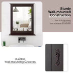 Miroir mural de salle de bain avec étagère Miroir de courtoisie et de maquillage polyvalent