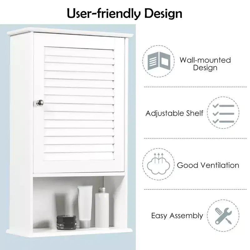 Armoire Murale de Rangement pour Salle de Bain 70 cm de Hauteur Réglable