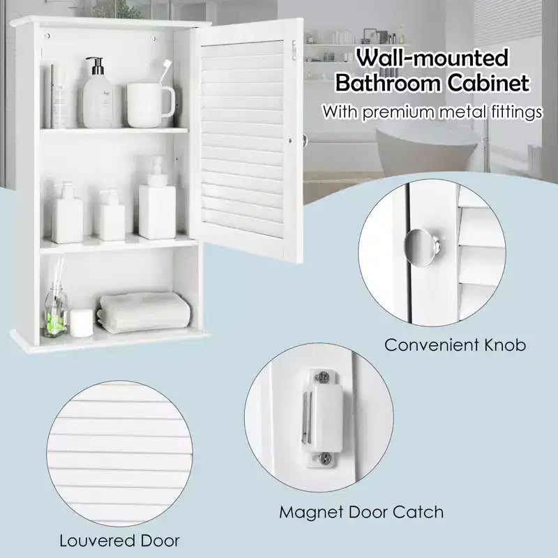Armoire Murale de Rangement pour Salle de Bain 70 cm de Hauteur Réglable