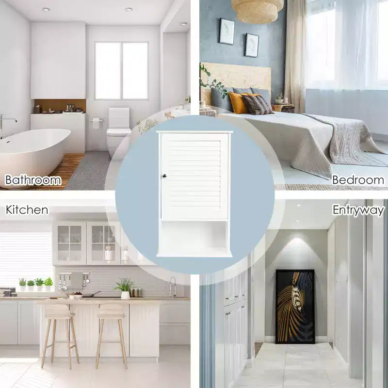 Armoire Murale de Rangement pour Salle de Bain 70 cm de Hauteur Réglable