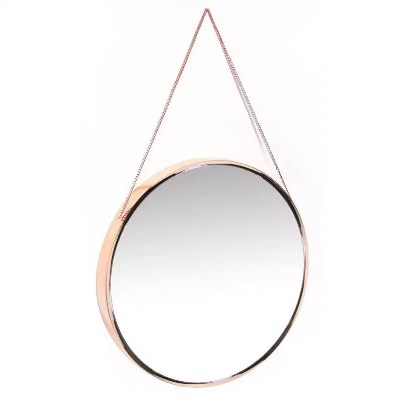Miroir mural rond suspendu de 17,5 avec chaîne en métal