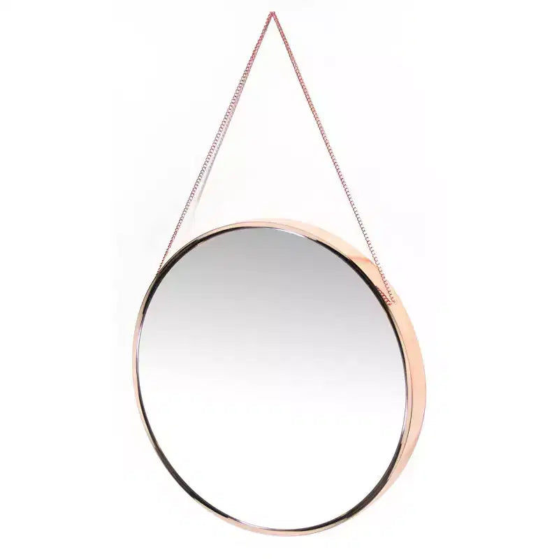 Miroir mural rond suspendu de 17,5 avec chaîne en métal
