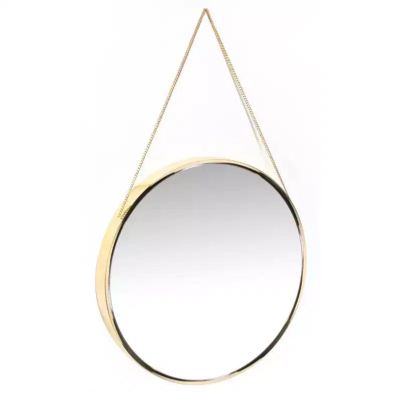 Miroir mural rond suspendu de 17,5 avec chaîne en métal