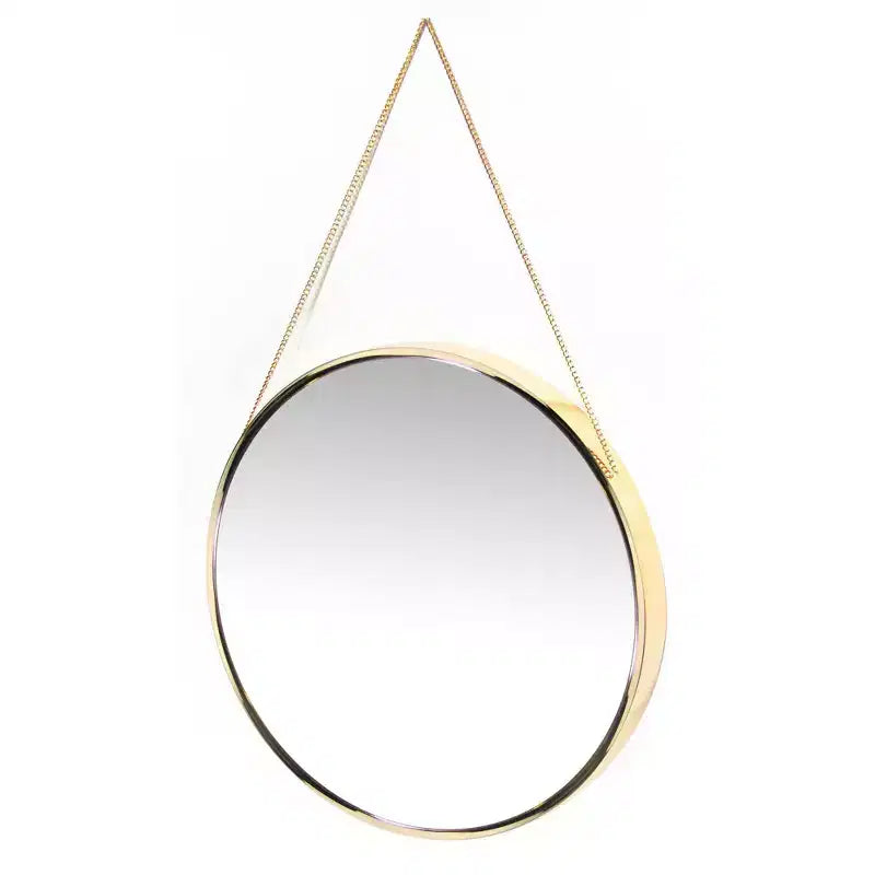 Miroir mural rond suspendu de 17,5 avec chaîne en métal