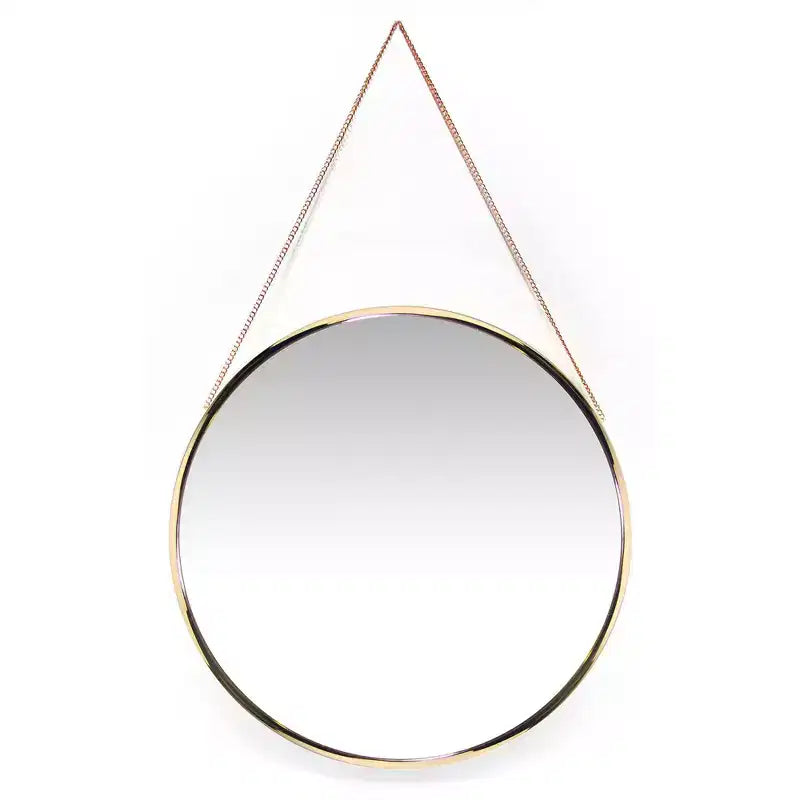 17.5 Franc Round Hanging Wall Mirror with Metal Chain - Infinity Instruments
