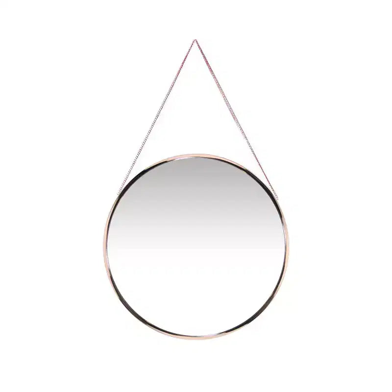 Miroir mural rond suspendu de 17,5 avec chaîne en métal