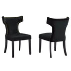 Set of 2 Curve Performance Velvet Dining Chairs - Modway
