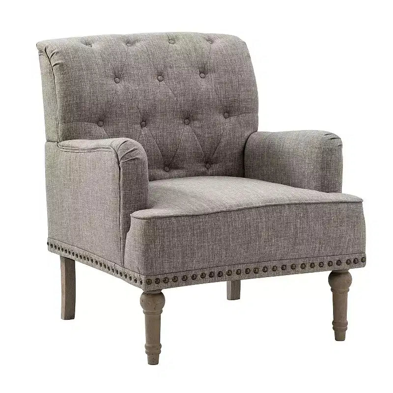 Naida Armchair with Carved Legs| ART OF LIVING DESIGNS-GREY