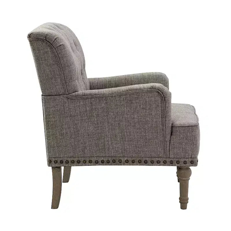 Fauteuil aux pieds sculptés - Gris