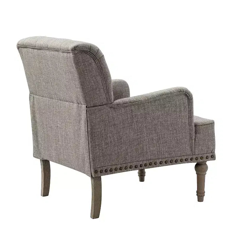 Fauteuil aux pieds sculptés - Gris