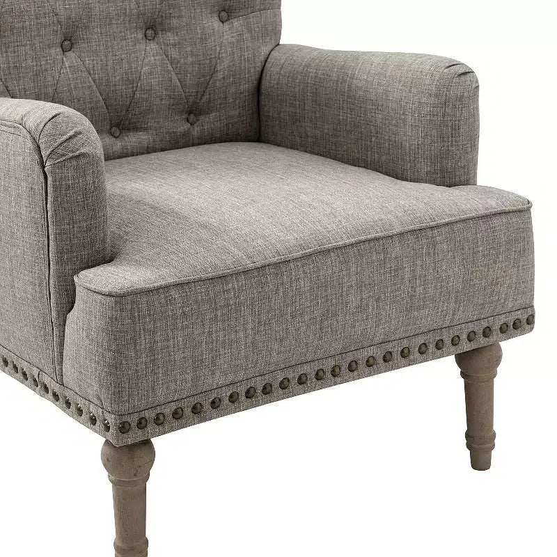 Fauteuil aux pieds sculptés - Gris
