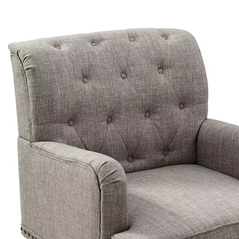 Fauteuil aux pieds sculptés - Gris