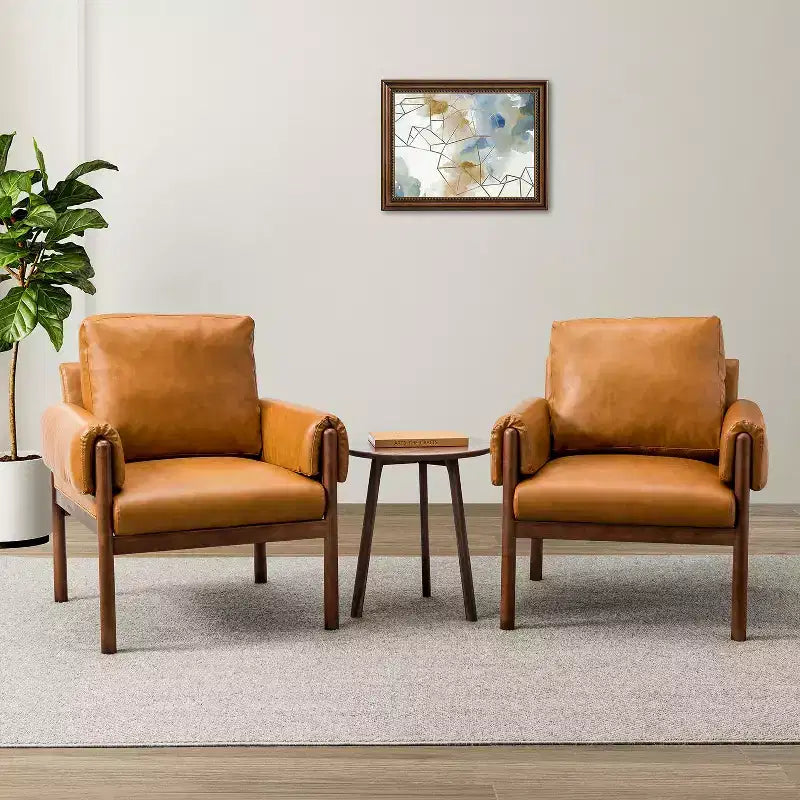 Lot de 2 Fauteuils - Camel