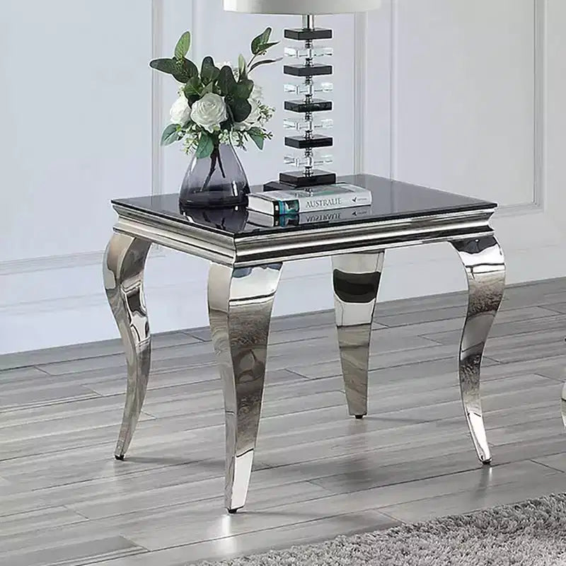 Table d'appoint à plateau en verre Glam