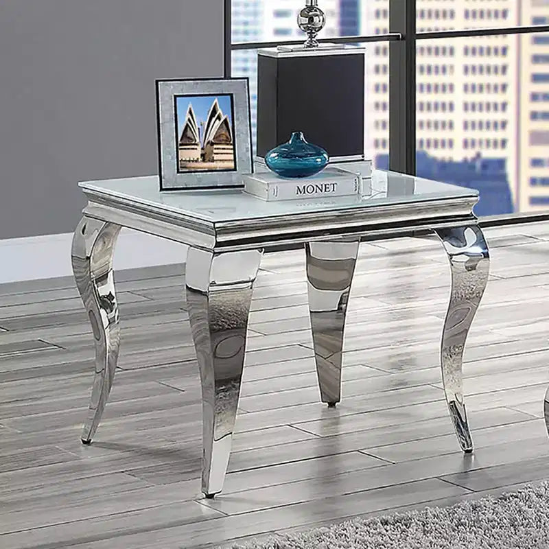 Table d'appoint à plateau en verre Glam