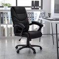 Fauteuil de bureau ergonomique de direction en LeatherSoft à dossier haut avec accoudoirs