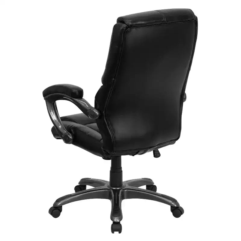 Fauteuil de bureau ergonomique de direction en LeatherSoft à dossier haut avec accoudoirs