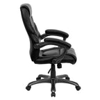Fauteuil de bureau ergonomique de direction en LeatherSoft à dossier haut avec accoudoirs