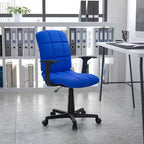 Chaise de bureau pivotante en vinyle matelassé mi-hauteur avec accoudoirs