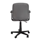 Chaise de bureau pivotante en vinyle matelassé mi-hauteur avec accoudoirs