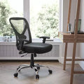 Chaise de bureau ergonomique en maille noire grande taille, dossier réglable en hauteur, supporte 180 kg